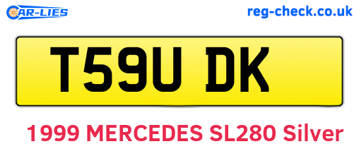 T59UDK are the vehicle registration plates.