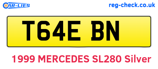 T64EBN are the vehicle registration plates.
