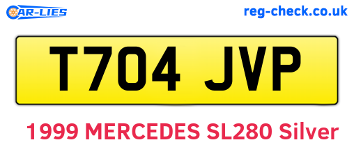 T704JVP are the vehicle registration plates.