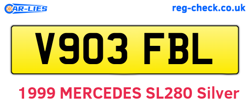 V903FBL are the vehicle registration plates.
