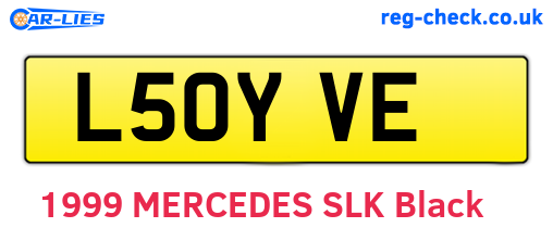 L50YVE are the vehicle registration plates.