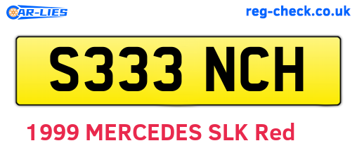 S333NCH are the vehicle registration plates.