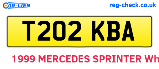 T202KBA are the vehicle registration plates.