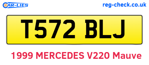 T572BLJ are the vehicle registration plates.