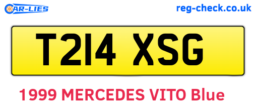 T214XSG are the vehicle registration plates.