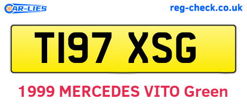 T197XSG are the vehicle registration plates.