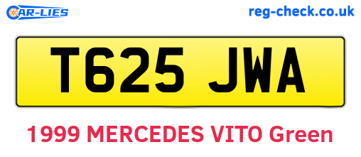 T625JWA are the vehicle registration plates.