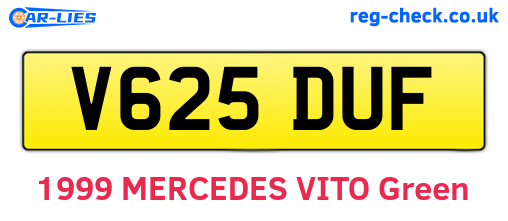 V625DUF are the vehicle registration plates.