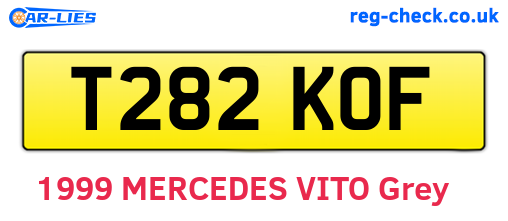 T282KOF are the vehicle registration plates.