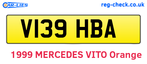 V139HBA are the vehicle registration plates.