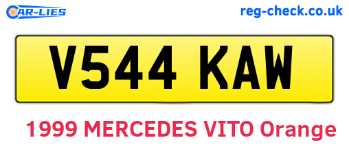 V544KAW are the vehicle registration plates.
