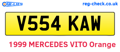 V554KAW are the vehicle registration plates.