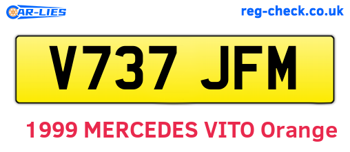 V737JFM are the vehicle registration plates.