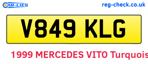 V849KLG are the vehicle registration plates.