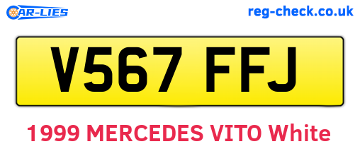 V567FFJ are the vehicle registration plates.