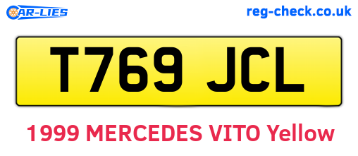 T769JCL are the vehicle registration plates.
