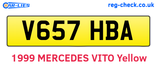 V657HBA are the vehicle registration plates.