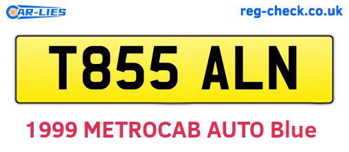 T855ALN are the vehicle registration plates.