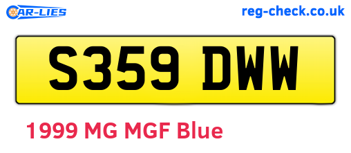 S359DWW are the vehicle registration plates.