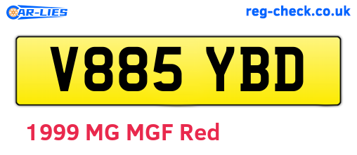 V885YBD are the vehicle registration plates.