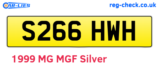 S266HWH are the vehicle registration plates.