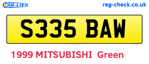 S335BAW are the vehicle registration plates.