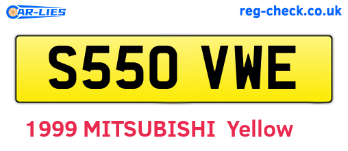 S550VWE are the vehicle registration plates.