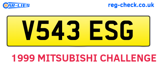 V543ESG are the vehicle registration plates.