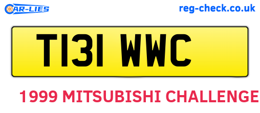 T131WWC are the vehicle registration plates.
