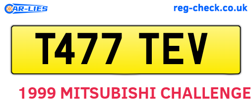 T477TEV are the vehicle registration plates.