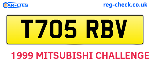 T705RBV are the vehicle registration plates.