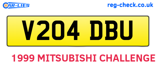 V204DBU are the vehicle registration plates.