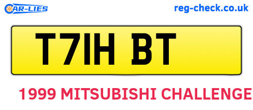 T71HBT are the vehicle registration plates.