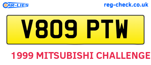 V809PTW are the vehicle registration plates.