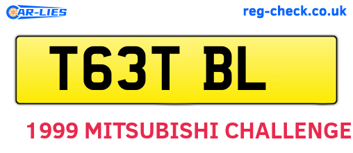 T63TBL are the vehicle registration plates.