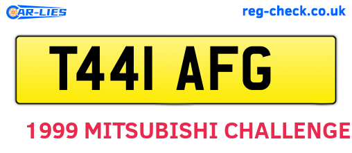 T441AFG are the vehicle registration plates.