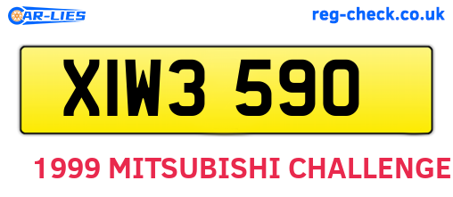 XIW3590 are the vehicle registration plates.
