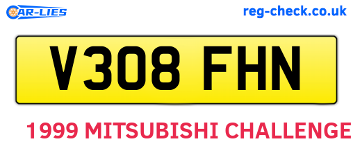 V308FHN are the vehicle registration plates.