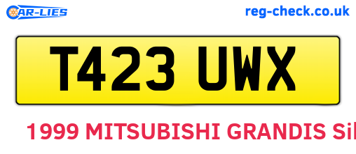 T423UWX are the vehicle registration plates.