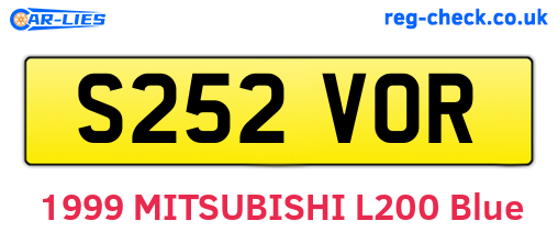 S252VOR are the vehicle registration plates.