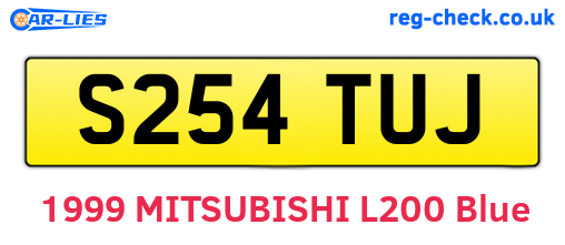 S254TUJ are the vehicle registration plates.