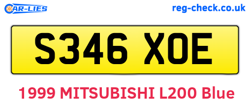 S346XOE are the vehicle registration plates.