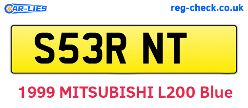 S53RNT are the vehicle registration plates.