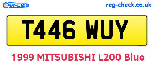T446WUY are the vehicle registration plates.