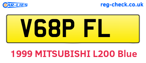 V68PFL are the vehicle registration plates.