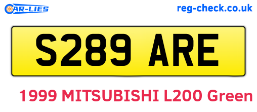 S289ARE are the vehicle registration plates.