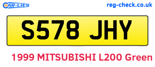 S578JHY are the vehicle registration plates.