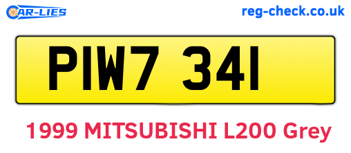 PIW7341 are the vehicle registration plates.