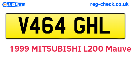 V464GHL are the vehicle registration plates.