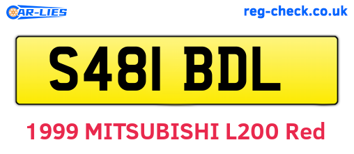 S481BDL are the vehicle registration plates.